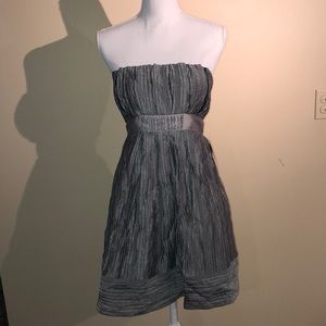 Silver Strapless Homecoming Dress w/ Embroider NWT